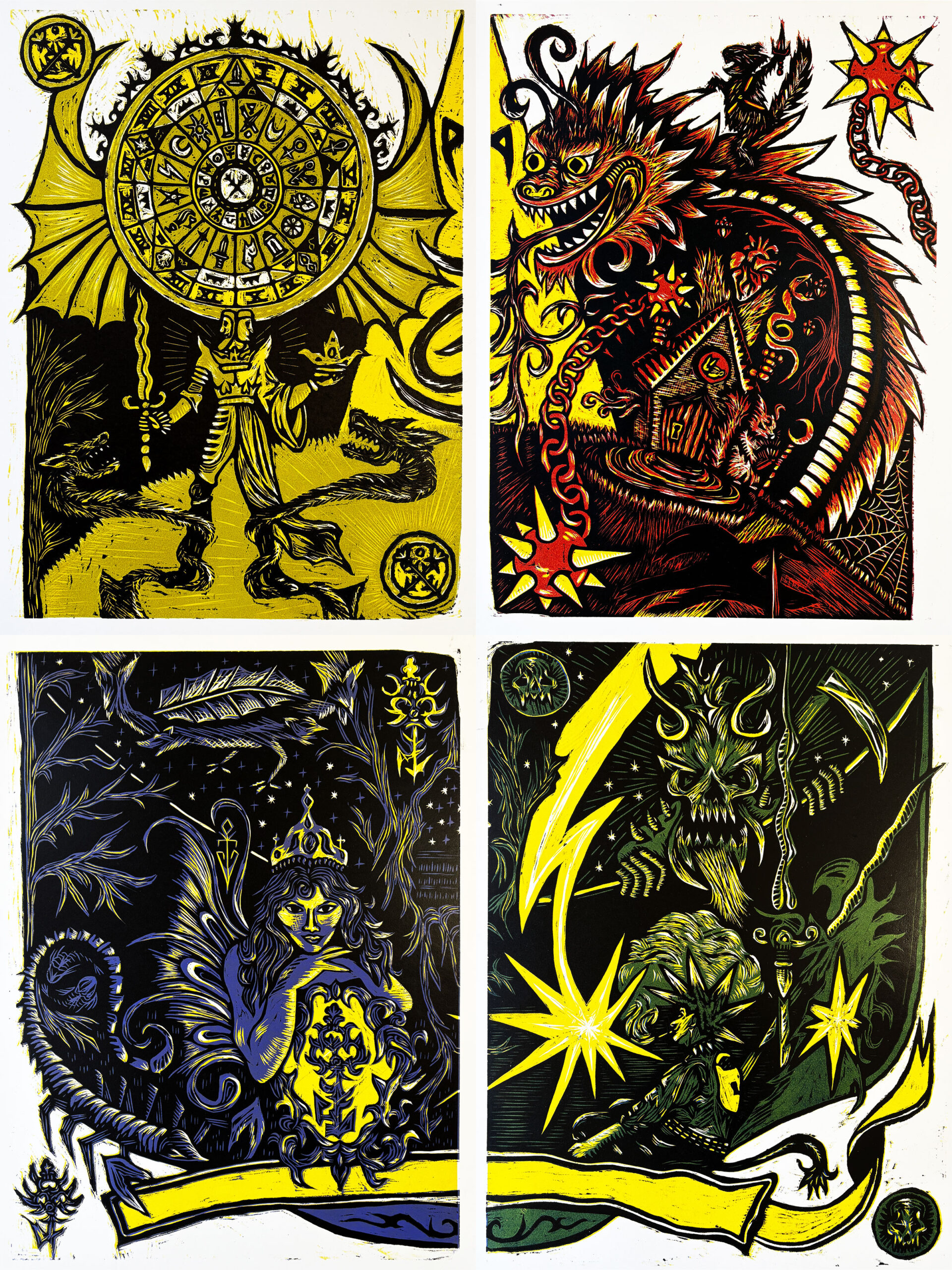 Megan Morris - Woodcut - 4 Panels